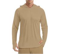 Mrat Men's UPF 50+ Sun Protection Hoodies Long Sleeve Summer Casual Top Sun Protection Performance T-Shirt Quick Dry Lightweight Breathable Shirt with Thumb Holes Athletic UV Jacket Rash Guard Fishing