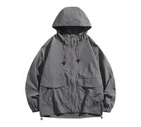 Mrat Men's UPF 50+ Sun Protection Jacket Outdoor Windbreaker Lightweight Full Zip Hoodie Sunscreen Drawstring Long Sleeve Fishing Hiking Raincoat Shirts Athletic Quick Dry Tops Cycling Camping Running