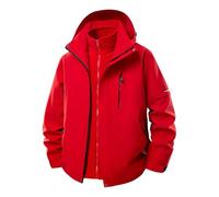 Mrat Mens Waterproof Jacket Fleece 3 in 1 Windproof Coat Detachable Hood Multi-Pockets Skiing Thermal Tactical Soft Shell Insulated Jackets Warm Winter Walking Mountain Hiking Climbing Sports Solid