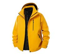Mrat Mens Waterproof Jacket Fleece 3 in 1 Windproof Coat Detachable Hood Multi-Pockets Skiing Thermal Tactical Soft Shell Insulated Jackets Warm Winter Walking Mountain Hiking Climbing Sports Solid