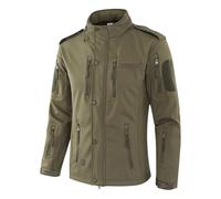 Mrat Mens Waterproof Jacket Fleece Lined Warm Jackets Full Zip Tactical Jackets Windproof Outdoor Winter Coat Lightweight Soft Military Work Fluff Tops Hiking Fishing Hunting Climbing