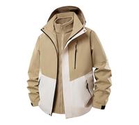 Mrat Mens Waterproof Jacket Uk Fleece Lined 3 in 1 Windproof Coat with Detachable Hood Multi-Pockets Tactical Soft Shell Jackets Warm Winter Walking Mountain Hiking Climbing Fishing Hunting Running