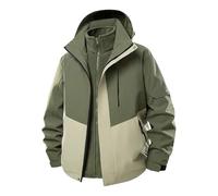 Mrat Mens Waterproof Jacket Uk Fleece Lined 3 in 1 Windproof Coat with Detachable Hood Multi-Pockets Tactical Soft Shell Jackets Warm Winter Walking Mountain Hiking Climbing Fishing Hunting Running