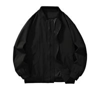 Mrat Mens Waterproof Jackets Bomber Jacket Lightweight Casual Harrington Jackets Windbreaker Light Thin Lapel Coat Water-Resistant Showerproof Zip Up Jacket Cargo Outwear Sports Hiking Fishing Camping