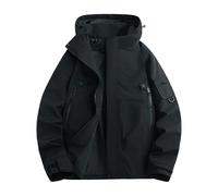 Mrat Mens Waterproof Jackets Hooded Windproof Outdoor Jacket Breathable Lightweight Coat with Zipper Pockets Men's Windbreaker Shell Jacket Raincoat Camping Hiking Hunting Fishing Walking Uk S-3XL