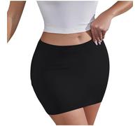 Mrat Mini Pencil Skirt for Women UK Elastic Waist Stretch Tight Slim Fit Skirts Sexy Short Bodycon Wrap Micro Skirts Clubbing Outfits School Work Party Clubbing Casual Daily Wear