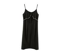 Mrat Nightdress for Women Uk Super Soft Comfy Modal Nightgown Elegant Chemise Lingerie Seamless Negligee Ladies Summer Casual Loose Sleepwear Nightwear Sleeveless Spaghetti Strap Sleepshirts Black