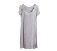 Mrat Nighties for Women Uk Cotton Nightdress Nightshirt with Built in Bra Loungewear Tee Short Sleeves Solid Nightdress Ladies Soft Sleepwear Loungewear Nightgowns Loose Casual Pyjamas Homeweawr