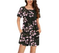 Mrat Pajamas Set for Women Two Pieces Lounge Set Short Sleeve Button Shirts Elastic Loose Short Pants Floral Print Co Ord Sets Ladies Sleepwear PJs Casual Baggy Pyjamas Sets Homewear S-3XL