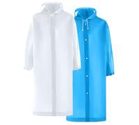 Mrat Poncho Waterproof Adult 2 Pack of Rain Poncho Reusable Rain Coats with Hooded for Women and Men Rainwear Jacket Festival Waterproof for Emergency Outdoors Activities Camping Hiking Unisex