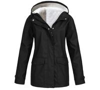 Mrat Rain Jacket for Women Outdoor Hooded Jacket Windproof Coat Waterproof Hooded Raincoat Fall Winter Hiking Outerwear Sunscreen Windproof Softshell Jackets with Pockets 2024 UK Size 8-22