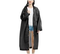 Mrat Rain Ponchos for Adults EVA Reusable Sun Protection Waterproof Raincoats Lightweight Breathable Trench Coat Emergency for Women Men with Hood Button Drawstring Outdoors, Camping,Walking, Hiking