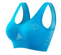 Mrat Seamless Sports Bra for Women UK Wirefree Love Print Push Up Bras Soft Comfort Support Bralettes Plus Size High Impact Bra for Large Busts Full Coverage Bras Everyday Underwire Workout Gym Yoga