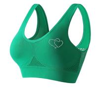 Mrat Seamless Sports Bra for Women UK Wirefree Love Print Push Up Bras Soft Comfort Support Bralettes Plus Size High Impact Bra for Large Busts Full Coverage Bras Everyday Underwire Workout Gym Yoga
