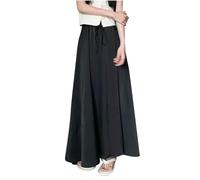 Mrat Skirts for Women Satin Elastic High Waist Silk Midi Skirts Drawstring Casual Skirt A-Line Flowy Long Skirt Ladies Elegant Bodycon Dress Fall Winter Party, Office,Wedding,Solid Color