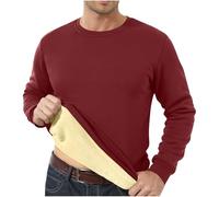 Mrat Sweatshirts for Mens Fleece Jumpers Crew Neck Fleece Lined Winter Warm Pullover Sweater Long Sleeve Soild Workwear Sports Sweats Thick Fuzzy Thermal Underwear Mens Tops 8 10 12 14 16 18 20
