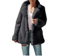 Mrat Teddy Fleece Coat Women Sherpa Fuzzy Fluffy Faux Fur Cardigan Soft Casual Loose Fit Solid Color Jackets Sweatshirt Thicked Winter Warm Pullover Jumper Long Sleeve Tops Outwear Overcoat S-5XL
