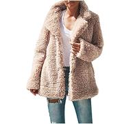 Mrat Teddy Fleece Coat Women Sherpa Fuzzy Fluffy Faux Fur Cardigan Soft Casual Loose Fit Solid Color Jackets Sweatshirt Thicked Winter Warm Pullover Jumper Long Sleeve Tops Outwear Overcoat S-5XL