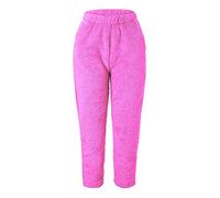 Mrat Teddy Fleece Trousers for Women UK Winter Warm Straight Wide Leg Sweatpants Thermal Loungewear Pants Casual Loose Fit Pants Ladies Fluffy Sherpa Joggers Athletic Bottoms Workout Running