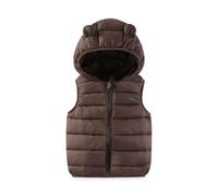 Mrat Toddler Baby Boy Girl Puffer Gilets Quilted Padded Down Coat Lightweight Packable Water Resistant Vest Sleeveless Winter Warm Waistcoat Hooded Casual Solid Color Jackets for Kids Ages 1-7 Years
