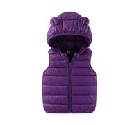 Mrat Toddler Baby Boy Girl Puffer Gilets Quilted Padded Down Coat Lightweight Packable Water Resistant Vest Sleeveless Winter Warm Waistcoat Hooded Casual Solid Color Jackets for Kids Ages 1-7 Years