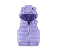 Mrat Toddler Baby Boy Girl Puffer Gilets Quilted Padded Down Coat Lightweight Packable Water Resistant Vest Sleeveless Winter Warm Waistcoat Hooded Casual Solid Color Jackets for Kids Ages 1-7 Years