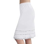 Mrat Under Skirts for Women UK Elegant Lace Trim Petticoats Half Slip Knee Length Comfortable Cotton Modal Skirts Ladies Lightweight Soft Underskirt Dresses Underslip Homewear Sleepwear