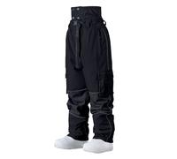 Mrat Unisex Ski Pants Snowboarding Pants Windproof Thickened Ski Pants Winter Outdoor Windrproof Warm Snow Bib- Insulated Overall Ski Pants Activewear Padded Trousers with Pockets Multi-Sports Hiking