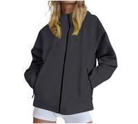 Mrat Waterproof Jacket for Women Uk Lightweight Rain Coats Windbreaker Hooded Drawstring Breathable Jackets Functional Ladies Softshell Coat Active Outdoor Travelling Walking Running Cycling Hiking