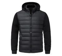 Mrat Winter Jacket for Men Puffer Lightweight Coats Windproof Outwear Jacket Padded Quilted Solid Color Casual Warm Down Jackets Windbreaker Hooded Thicken Hybrid Walking Hiking