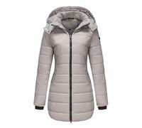 Mrat Winter Jackets for Women UK Clearance Mid-lenght Down Puffer Coats Slim Fit Padded Jacket Ladies Lightweight Waterproof Jackets Hooded Zip Up Parka Quilted Jacket Outdoor Insulated Jacket Travel