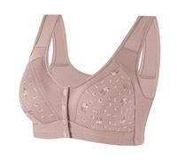 Mrat Wireless Bra Women Front Button Seamless Everyday Bras Front Fastening Closure Bras Soft Full Coverage Breathable Push Up Bralette Ladie Support Bra Vest Underwear Elderly 36 38 40 42 44 46 48