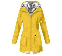 Mrat Women Outdoors Waterproof Jacket Clearance Lightweight Hooded Jackets Windproof Hiking Jackets Ladies Solid Raincoat Functional Jacket with Pocket Active Windbreaker Coats Long Rain Coat Camping