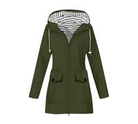 Mrat Women Outdoors Waterproof Jacket Clearance Lightweight Hooded Jackets Windproof Hiking Jackets Ladies Solid Raincoat Functional Jacket with Pocket Active Windbreaker Coats Long Rain Coat Camping