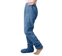 Mrat Women’s Teddy Fleece Trousers Winter Plush Fluffy Pajama Solid Comfy Soft Warm Fleece Lounge Thermal Sherpa Long Pants Ladies Loose Pants Sleepwear Nightwear Pjs Bottoms Workout Gym Plus Size 4XL