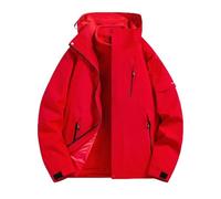 Mrat Women's 3 in 1 Waterproof Jackets Colorblock Detachable Coats Outdoor Hiking Windproof Jacket Hooded Zip Up Casual Coat Warm Two Pieces Outfits Ladies Rain Jacket Travel Active Workout