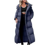 Mrat Women'S Coats Puffer Thick Down Jacket Thermal Parka Coat Removable Hooded Zipper Quilted Jacket Cotton Padded Coat Ladies Winter Jackets Thick Outdoor Plus Size Overcoat Pockets