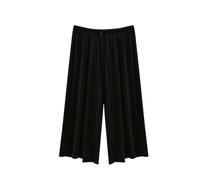 Mrat Womens Cropped Pyjamas Pants Ladies Three Quarter Soft Capri Pjs Trouser Nightwear Homewear Solid Color Modal Cotton Bottoms Drawstring Summer Casual Comfy Loose Fit Wide Leg Pant Loungewear