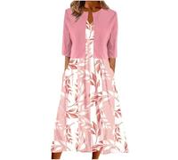 Mrat Womens Elegant Dress Suits Two Piece Cardigans Set Cropped Blazer Tops Floral Sleeveless Maxi Dresses Summer Ladies Mother of The Bride Sets Work Wedding Party Cocktail s Going Out Beach