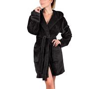 Mrat Womens Flannel Dressing Gown Fleece Bathrobe Full Length Solid Loungewear Luxury Housecoat Warm Fluffy Nightgown Hooded Shawl Collar Long Robe Terry Towelling Bathrobe Nightwear Plus Size