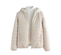 Mrat Women's Lightweight Puffer Jacket, Warm Packable Quilted Down Coat with Hood, Transitional Padded Winter Jacket for Ladies, Pockets, Windproof Outdoor Zip Up Jackets,Solid Ski Hiking Travel M-3XL