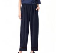 Mrat Women's Pyjama Bottoms Soft Casual Loose Pants Knitting Cotton Elastic Waist Loungewear Trouser Sleepwear Comfy Lightweight Pj Bottoms Ladies Wide Leg Pants Homewear Nightwear Solid Color