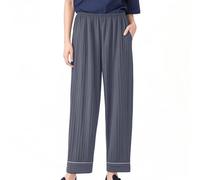 Mrat Women's Pyjama Bottoms Soft Casual Loose Pants Knitting Cotton Elastic Waist Loungewear Trouser Sleepwear Comfy Lightweight Pj Bottoms Ladies Wide Leg Pants Homewear Nightwear Solid Color