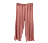 Mrat Women's Pyjamas Bottoms Cropped Pants Soft Loungewear Modal Cotton Sleeping Shorts Ladies Pjs Lightweight Knee Length Summer Casual Loose Capris Trouser Sleepwear Homewear 8 10 12 14 16