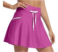 Mrat Womens Skirt Swim Short Swimming High Elastic Waisted Tummy Control Skirts Drawstring Pleated Skirts Quick Dry Swimsuit Bikini Bottoms Skorts with Zipper Pockets Trunks Ladies Beach Bathing Suit