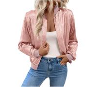 Mrat Women's Sparkly Sequin Jackets Long Sleeve Full Zip Blazer Bomber Jacket Ladies Glitter Sequin Tops Biker Festival Clubbing Party Open Front Cardigans Elegant Shiny Cowgirl Coat Y2k Casual Solid