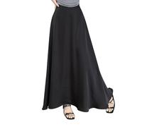Mrat Women's Summer Satin Maxi Skirts Silk Satin Fishtail Skirt Ladies Elegant High Waist A Line Skirts Shiny Sexy Swing Wrap Skirt Bodycon Party Club Wedding Cocktail Long Length Silk