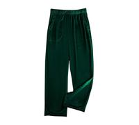 Mrat Womens Velour Velvet Trouser Ladies Warm Party Wear Flared Soft Pants Elasticated Wide Leg Bottoms High Waist Regular Pants Solid Color Casual Pants with Pocket Ladies Palazzo Trousers Clearance