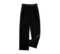 Mrat Womens Velour Velvet Trouser Ladies Warm Party Wear Flared Soft Pants Elasticated Wide Leg Bottoms High Waist Regular Pants Solid Color Casual with Pocket Ladies Palazzo Trousers