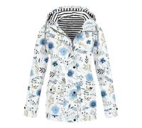 Mrat Women's Waterproof Jackets Lightweight Windproof Coat with Hooded Ladies Outdoors Packable Functional Raincoat Active Sportswear Jackets Floral Print Sun Protection Hiking Climbing